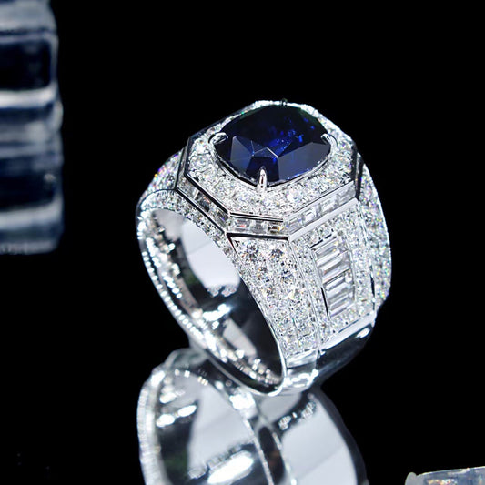 BLUE SAPPHIRE RING 18K WHITE GOLD